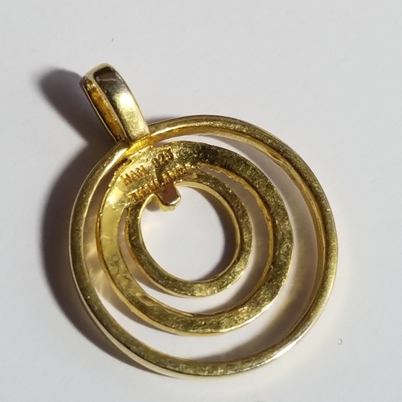 Circles pendant Sterling Silver 925 HAN Thailand gold concentric - Picture 5 of 10